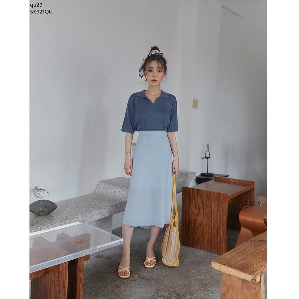 SK829 CHÂN VÁY MIDI LƯNG THUN