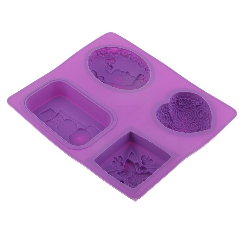 Square Rectangle Oval Heart Shapes Fondant Silicone Mold for Sugarcraft, Cake Decoration, Chocolate, Baking Mold, Sugarpaste, Soap Making, Icing Tray