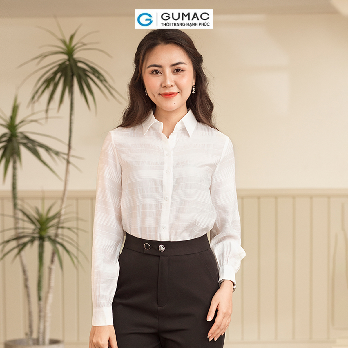 Quần tây nữ ống đứng quai dê 2 nút tôn dáng thời thượng thanh lịch thời trang GUMAC QD06059