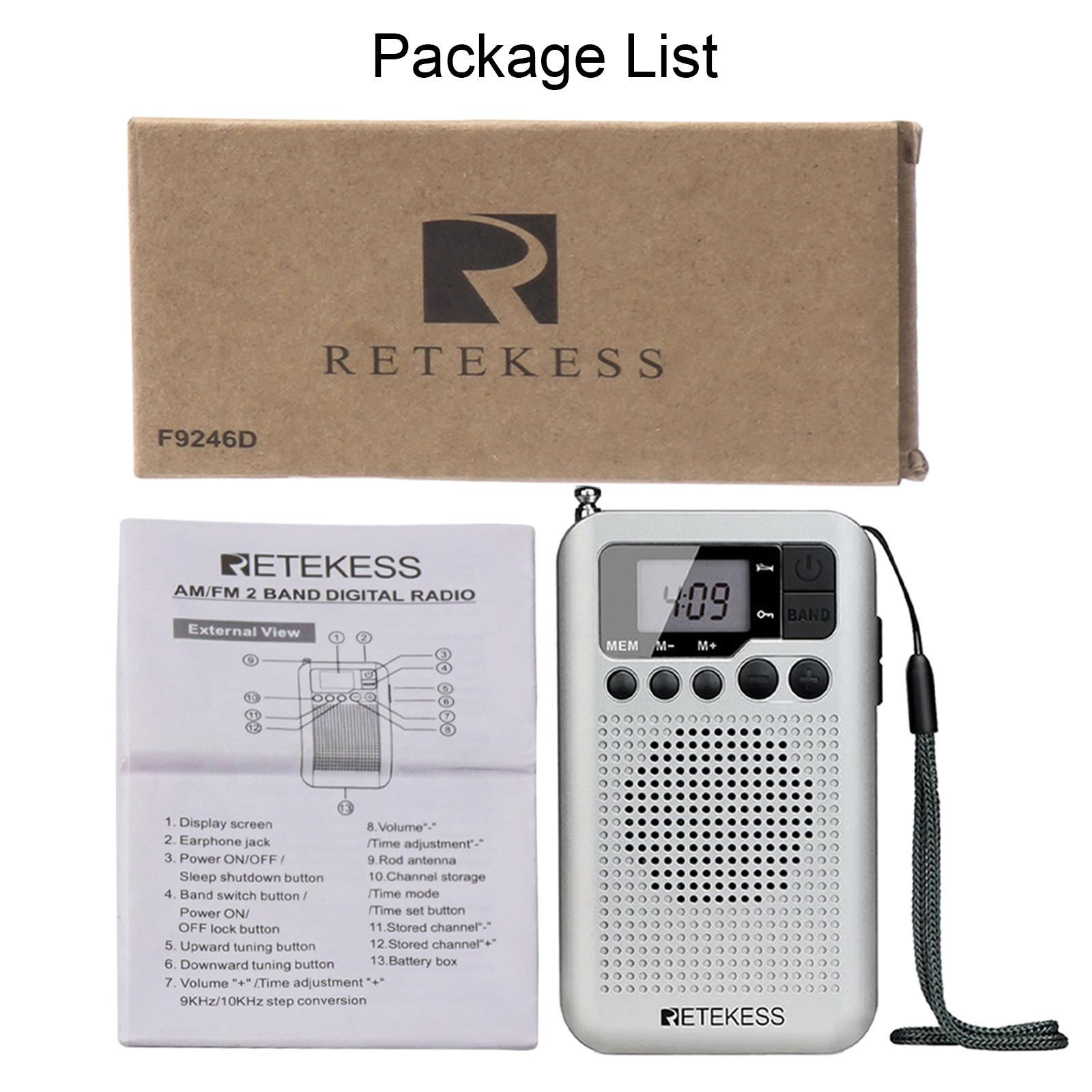 Radio Retekess TR106 FM / AM di động với màn hình LCD 