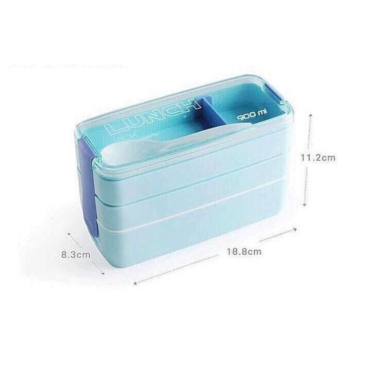 HỘP CƠM 3 TẦNG LÚA MẠCH LUCH BOX 900ML