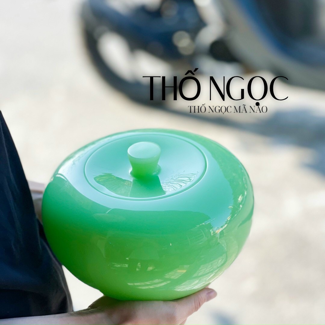 Thố Phong Thủy Mã não tự nhiên Dùng Đựng Muối, Gạo, Mức, Trà, Đá vụn đường kính 18cm