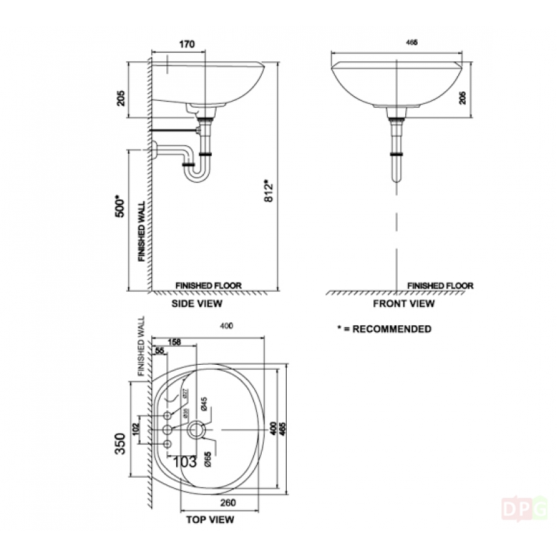 Chậu lavabo rửa mặt treo tường Gala VF-0940 ( không bao gồm vòi nước)