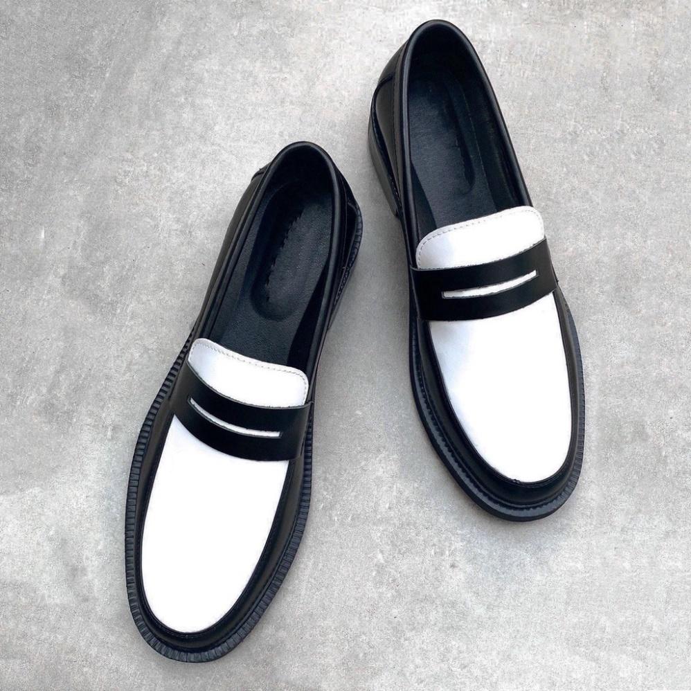 Giày Lười DECEMBER Penny Loafer Black White - LF02