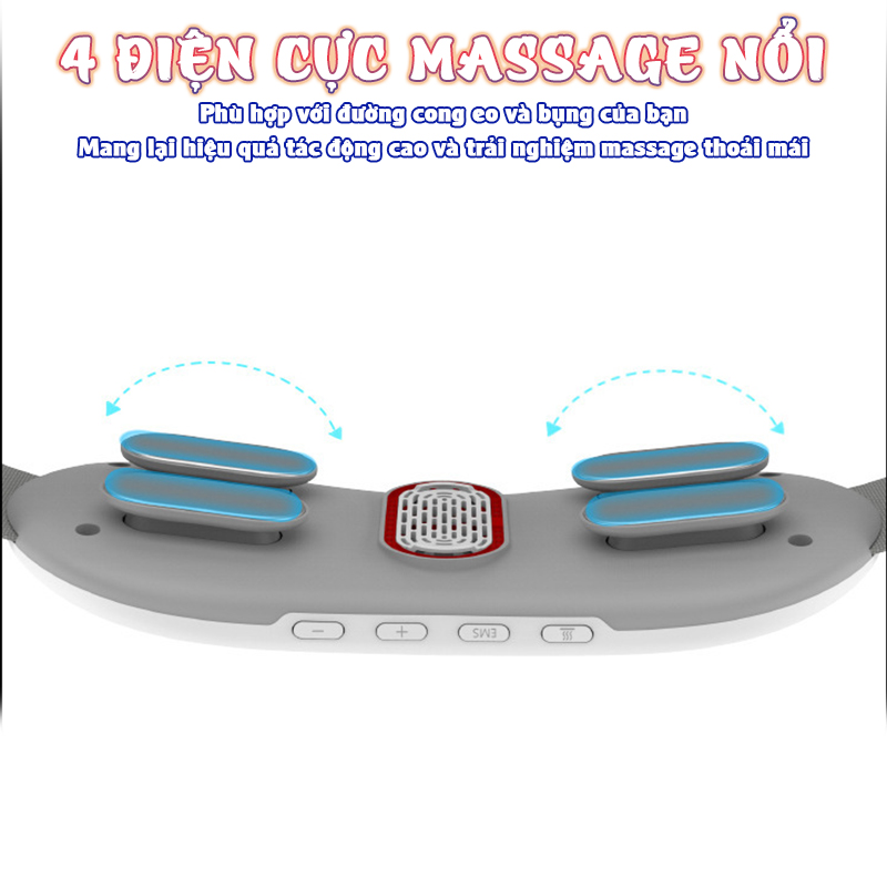 Máy massage bụng pin sạc Nikio ST-903 - Công nghệ xung điện kết hợp chườm ấm