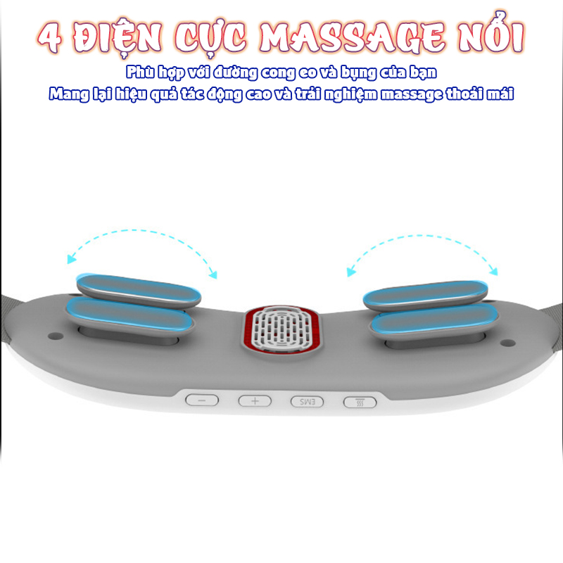 Máy massage bụng pin sạc Nikio NK-161 - Công nghệ xung điện kết hợp chườm ấm