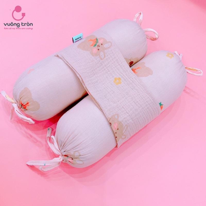 Gối Ôm ,Chặn Cotton Cho Bé Cao Cấp Vuông Tròn