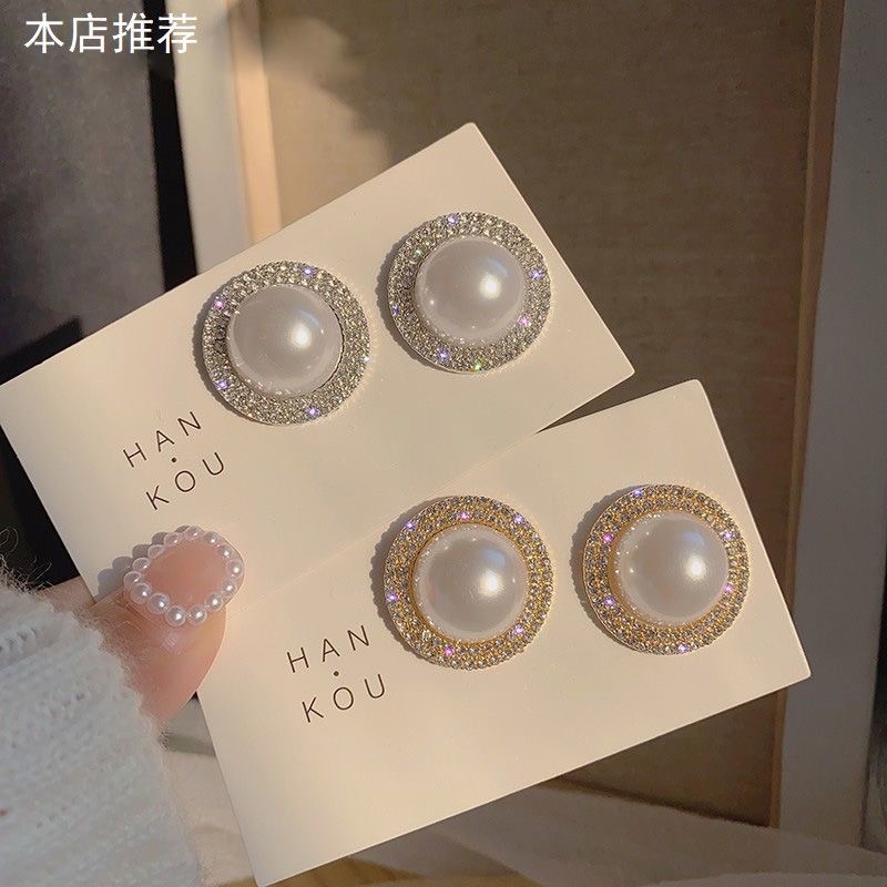 Bông Tai To Cao Cấp Đính Đá Sang Chảnh 925