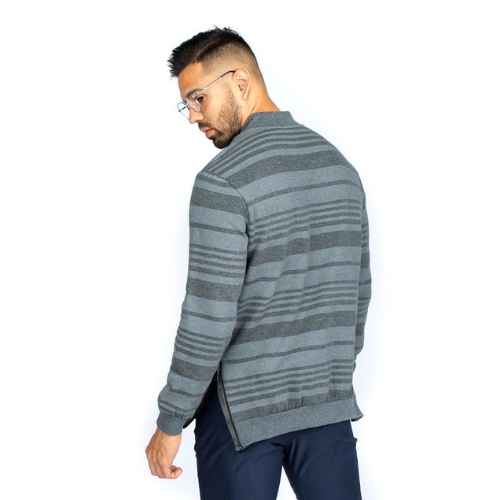 Áo sweater nam Simple &amp; Basic, có dây kéo hông, cá tính, chất nỉ dày dặn, màu xám