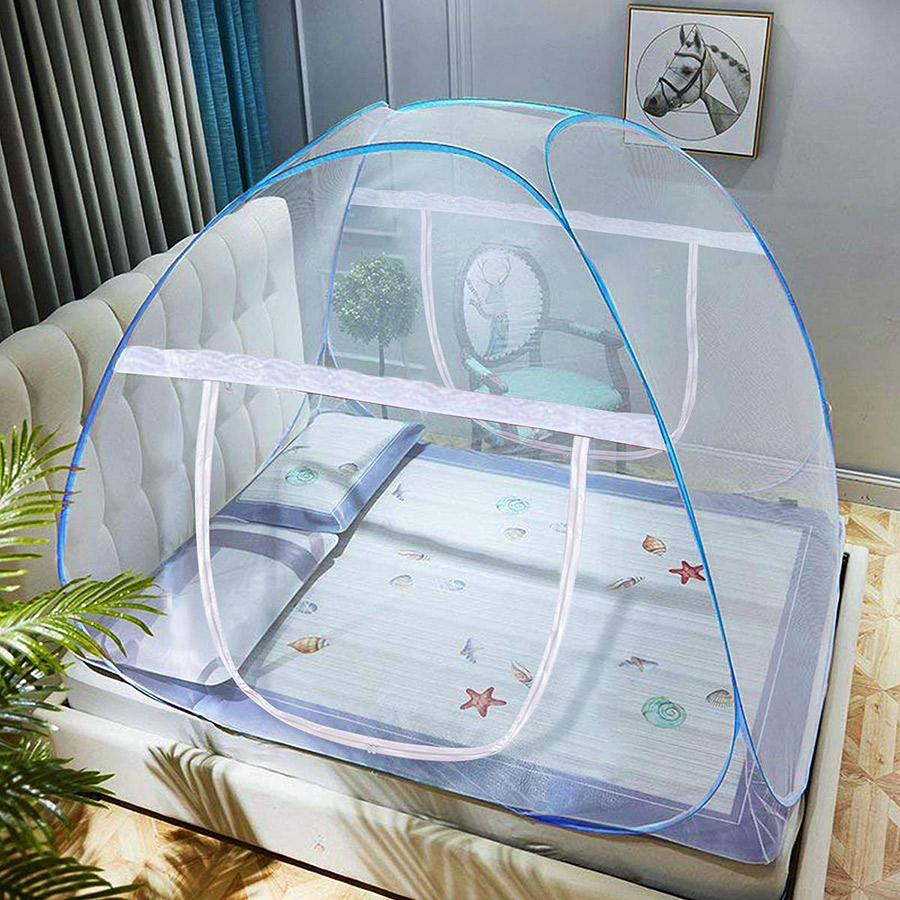 Mùng Chụp Tự Bung Chống Muỗi Loại Lớn Có Cửa + Tặng Kèm Ống Hút Gạo Ochao