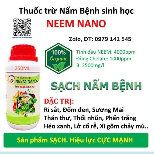 Combo Thuốc Sinh Học NEEM NANO Trừ Sâu, Trừ Nấm Dùng Cho Rau Sạch, Hoa Hồng, Cây Cảnh Hiệu Quả Cao, An Toàn, Chai 250ml/chai / Chăm sóc cây trồng Hồng Thanh Garden