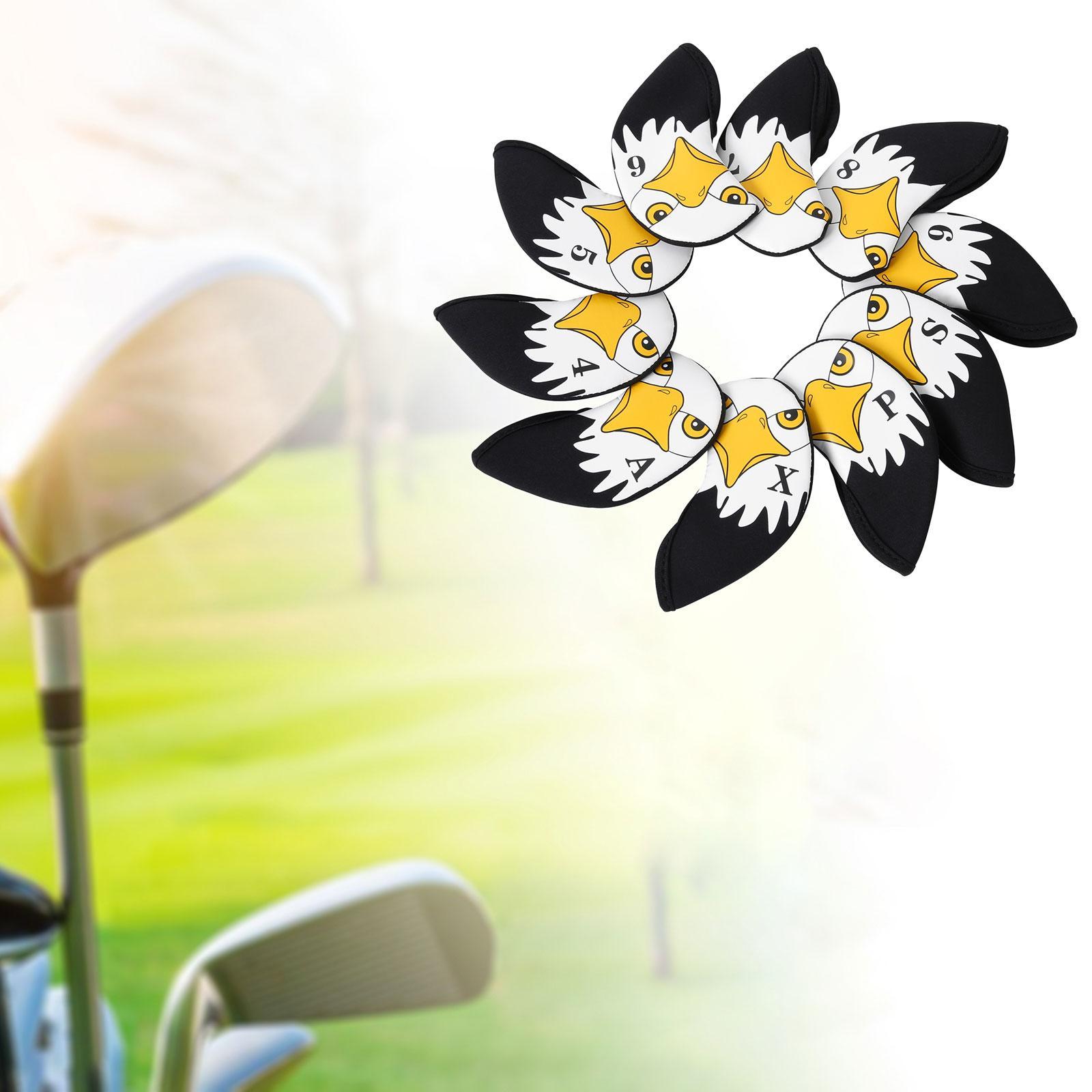 10x Golf Iron Headcovers Set Neoprene Golf Club Head Cover Protective Headcover Sleeve for Unisex