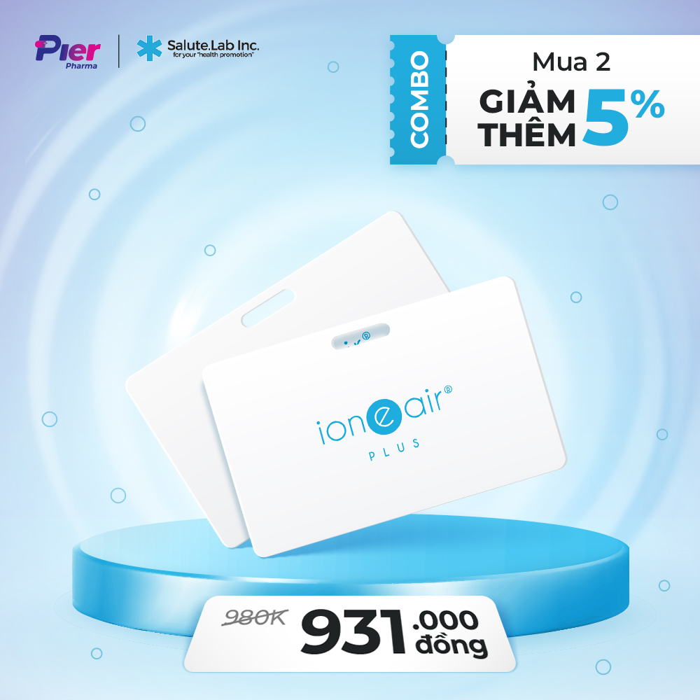 Combo 02 Thẻ lọc không khí - khử mùi ion e air Card Plus - Hàng chính hãng