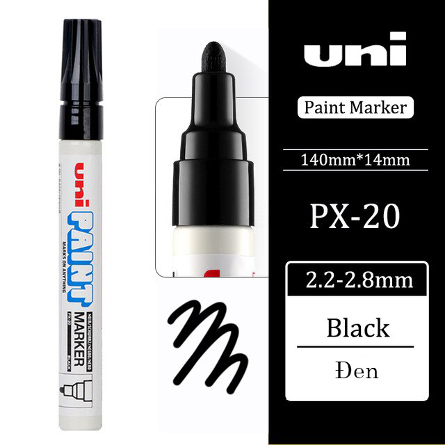 Bút sơn Uni Paint Marker PX 20 nét lớn 2,2-2,8mm