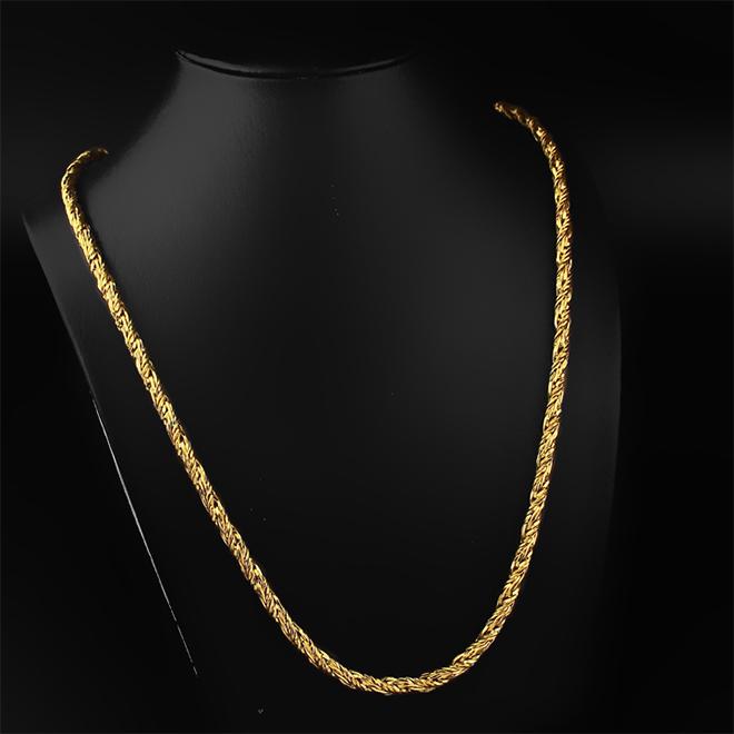 Dây chuyền nam hàn quốc xoắn mạ vàng 24k