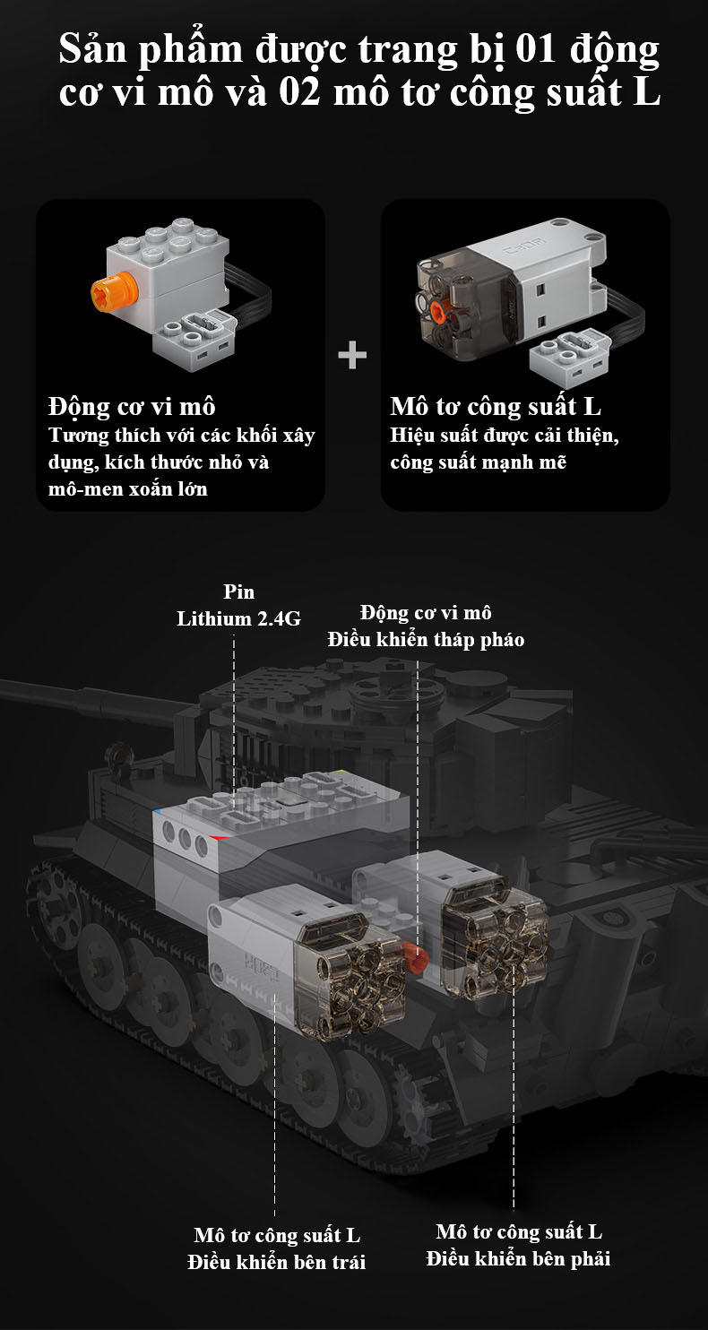 Bộ Đồ Chơi Lắp Ghép Xe Tăng Tiger Điều Khiển Từ Xa , Bộ Đồ Chơi Mô Hình Xe Tăng Tiger Điều Khiển Từ Xa, Bộ Đồ Chơi Lắp Ráp Xe Tăng Tiger Cao Cấp Với 925 Chi Tiết - Chính Hãng BABYBOSS.