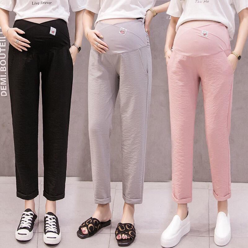 Quần baggy đũi bầu cạp chéo chất đẹp