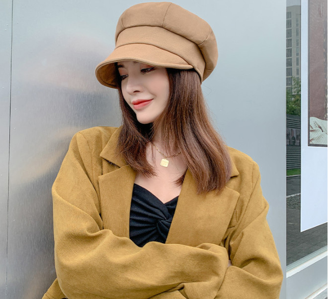 Mũ retro có vành phong cách Hàn, mũ nón bê rê nữ thời trang