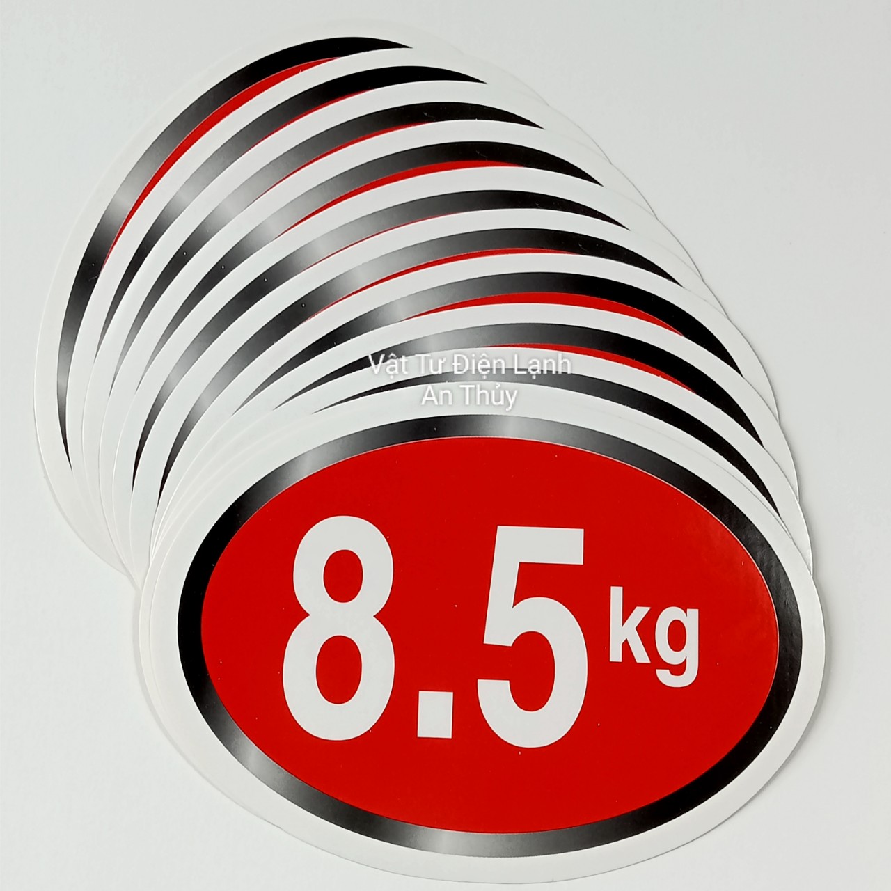 Combo 10 tem 8.5kg dán máy giặt - Tem KG máy giặt - Tem số máy giặt - Tem trang trí máy giặt - Tem trọng lượng máy giặt