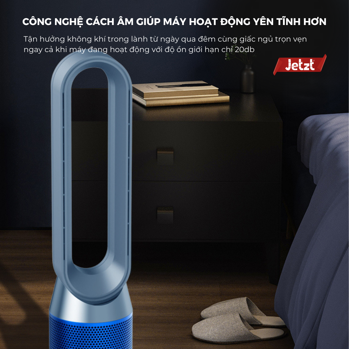Quạt 2 chiều nóng/lạnh không cánh tích hợp máy lọc không khí Jetzt Q7 PRO , hàng chính hãng
