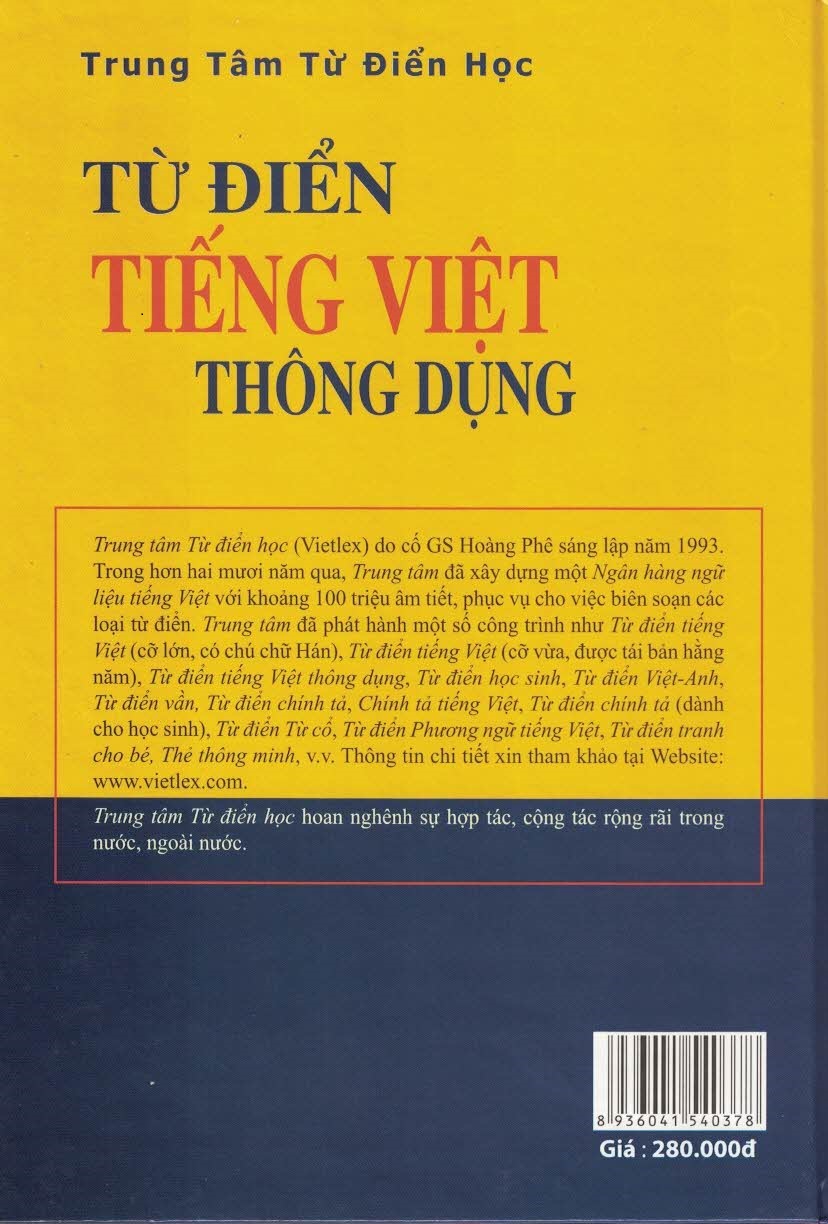 Từ Điển Tiếng Việt Thông Dụng (Có chú thông tin từ láy)