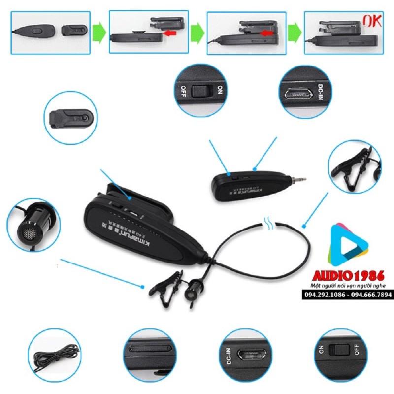 Micro không dây cài ve áo kimafun g130 cho điện thoại máy quay camera máy ảnh