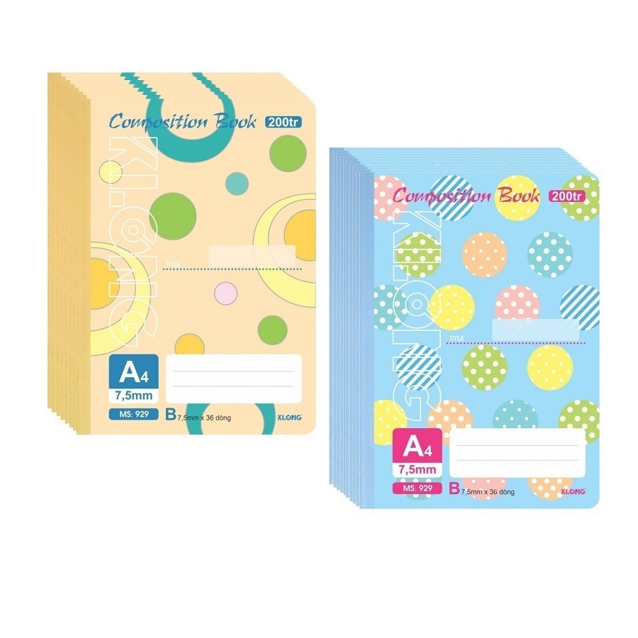 Lốc sổ kẻ ngang may dán gáy Composition Book A4 Klong 928 / 929