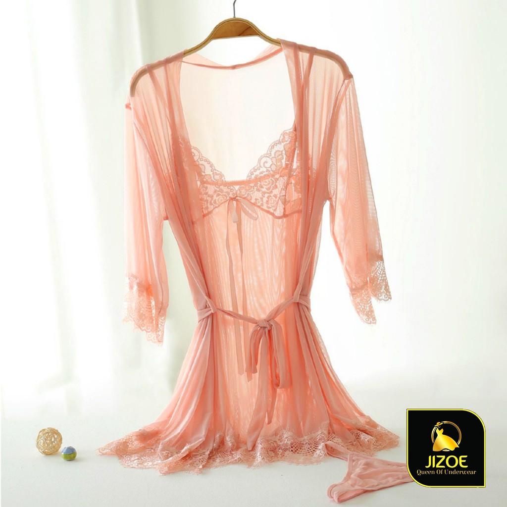 Váy ngủ đẹp dễ thương ren 2 dây Sexy gợi cảm xuyên thấu quyến rũ cao cấp JIZOE VYN05