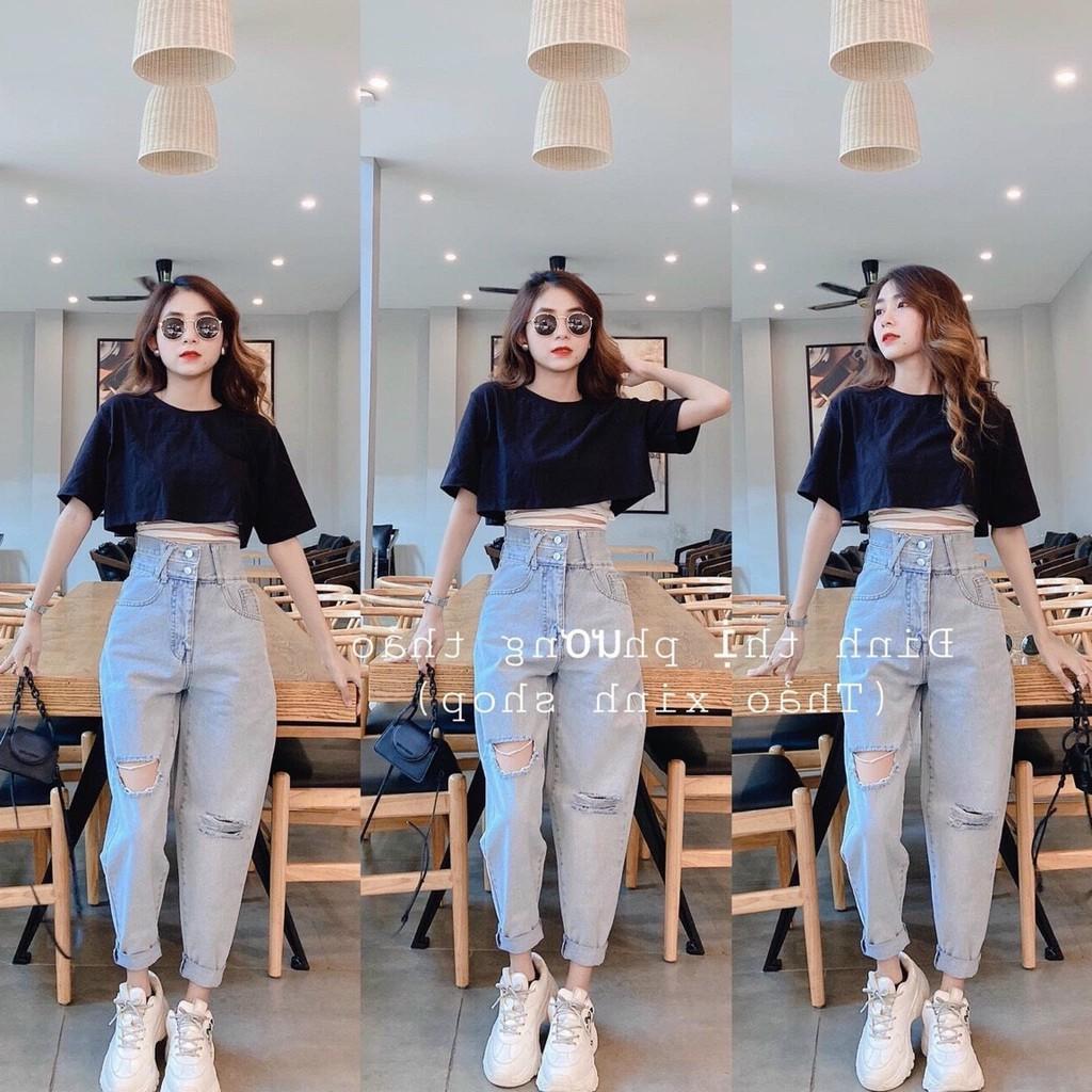 quần jean baggy nữ rách cao cấp , chất liệu denim ,form chuẩn shop (ảnh thật shop chụp 100%) HTBVIP26