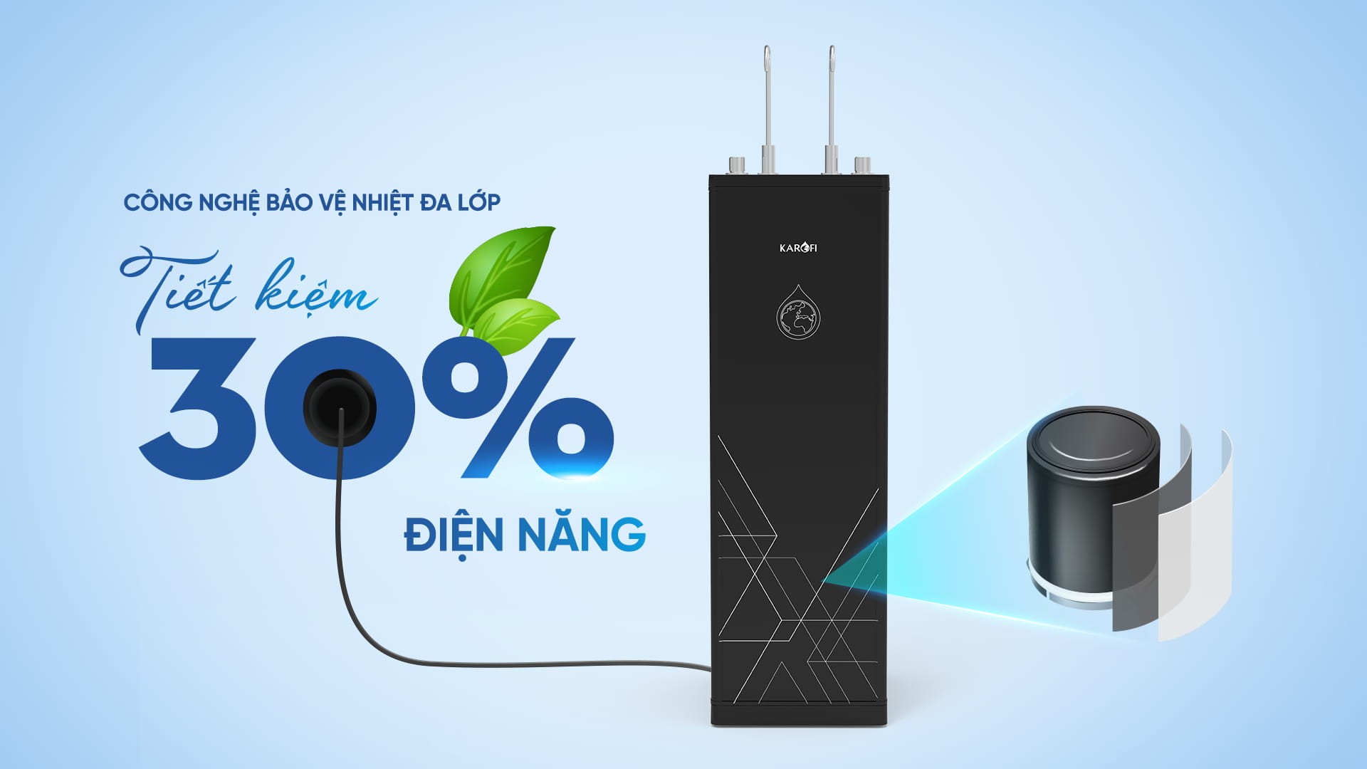 Máy lọc nước nóng nguội 10 lõi lọc Smax Karofi KAH-D10 - Hàng chính hãng