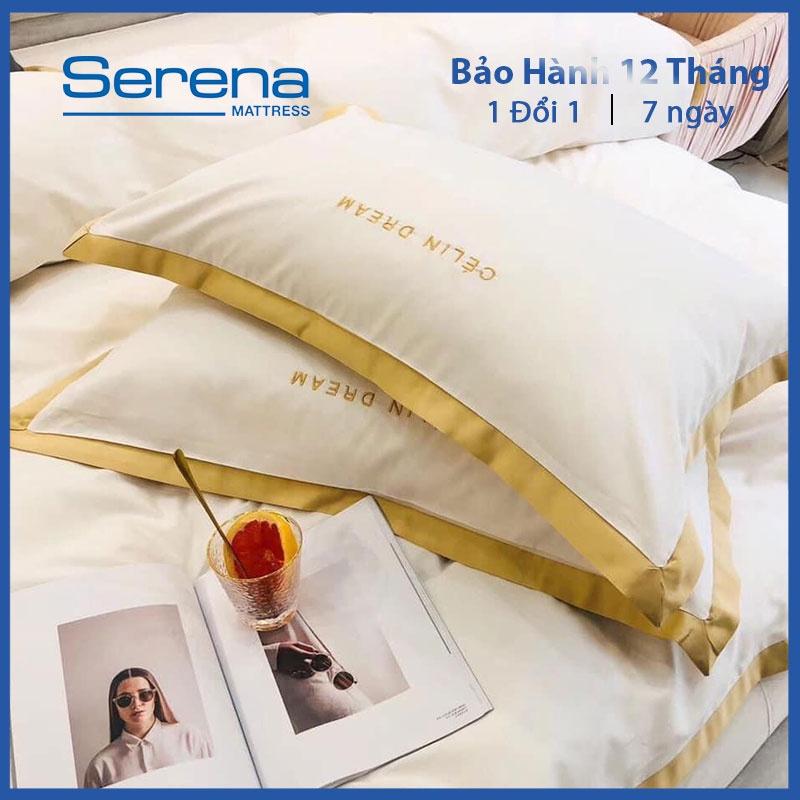 Set Chăn Ga Gối 5 Món Lụa Pháp SERENA Drap Giường Chăn Ga Gối Cao Cấp - Hệ Thống Nệm