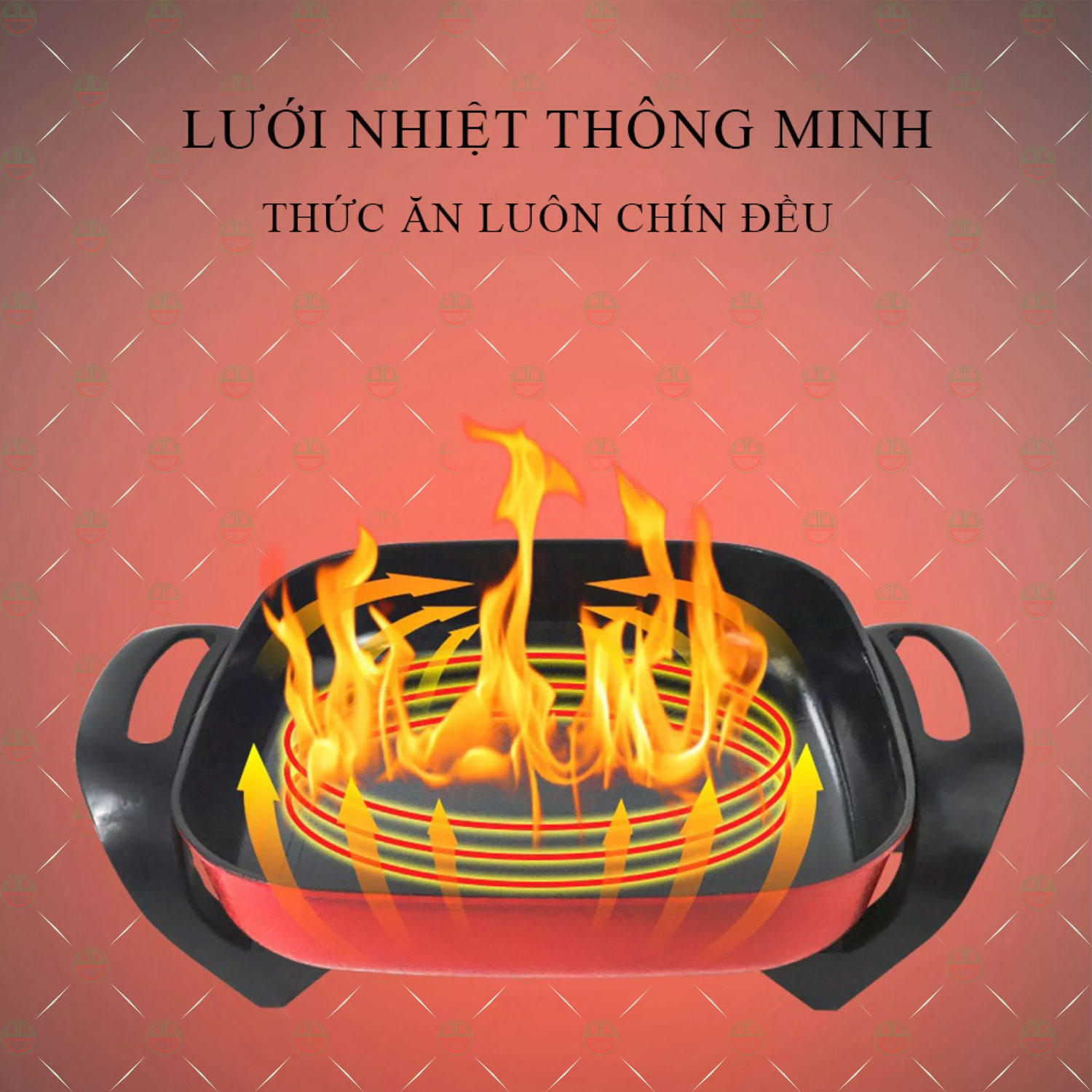 [Bền Bỉ] Nồi Lẩu Điện Đa Năng KhoNCC Hàng Chính Hãng - Hình Vuông Cỡ Lớn 5 Lít, Chiên Xào Hầm Luộc Rán - Chống Dính Lau Chùi Dễ Dàng - KLVQ-5408-NLDV30