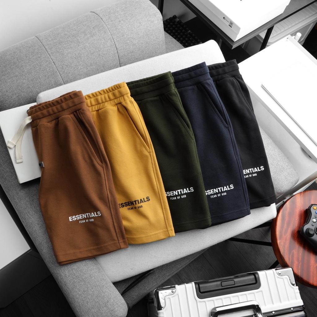Quần short dây rút HOT TREND logo ép cao nổi cực chất - Quần short nỉ lưng thun LASTORE MENSWEAR