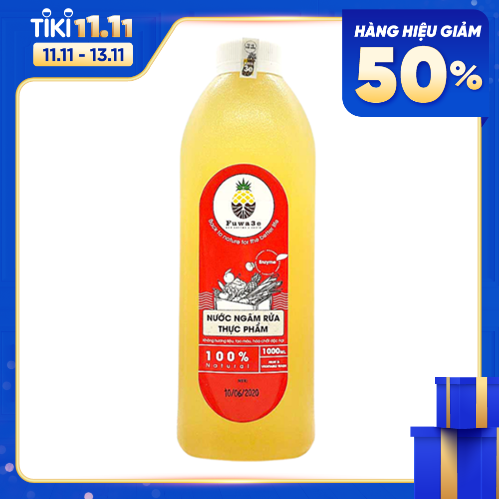 Nước ngâm rửa thực phẩm Fuwa3e hữu cơ organic khử mùi loại bỏ thuốc sâu chất bẩn 1L