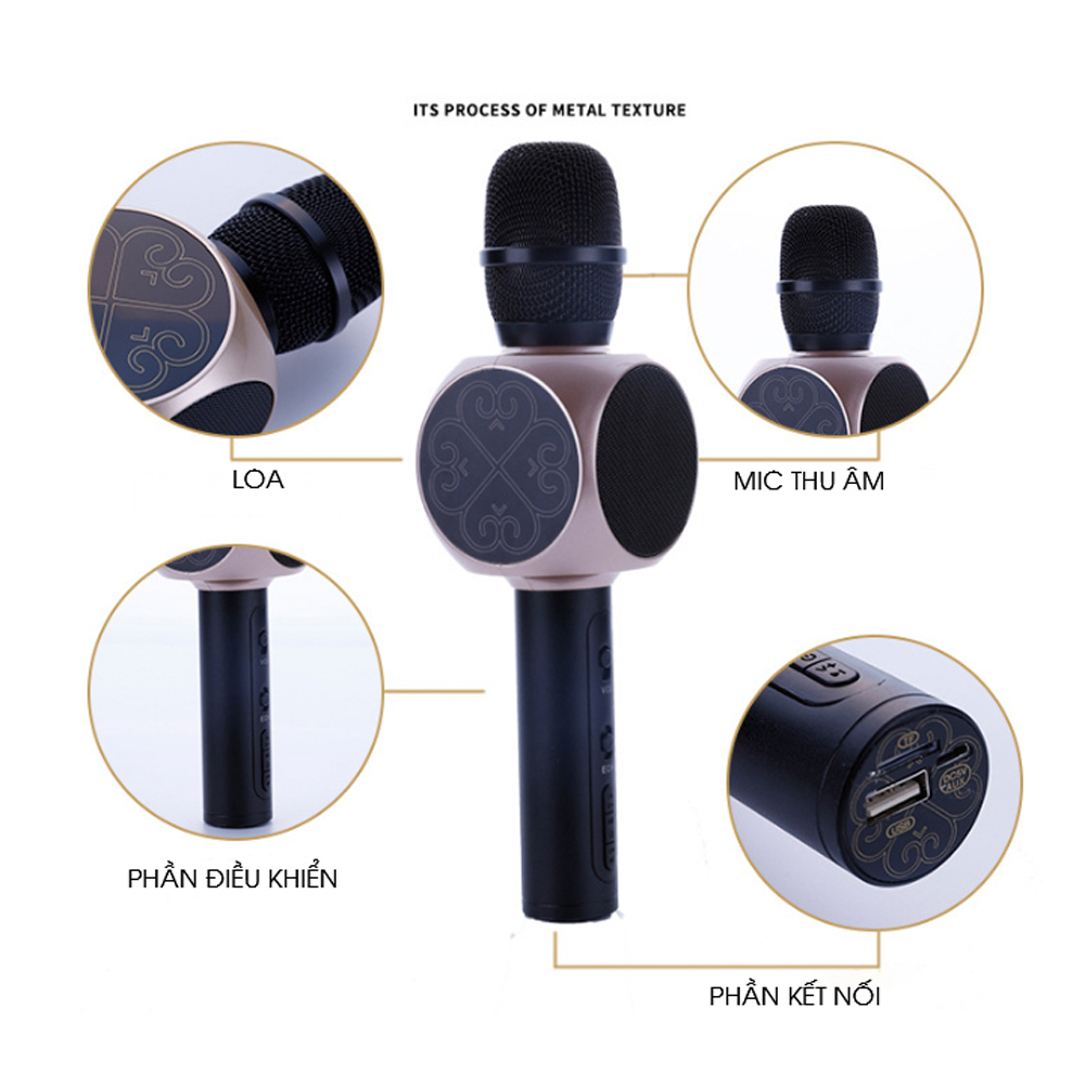 Micro karaoke bluetooth YS82 kèm loa bass trầm ấm, bắt giọng tốt chất lượng âm thanh hiệu quả hát mọi lúc mọi nơi, kết nối bluetooth ổn định, hộ trợ khe cắm thẻ nhớ và cổng AUX ( Giao màu ngẫu nhiên )