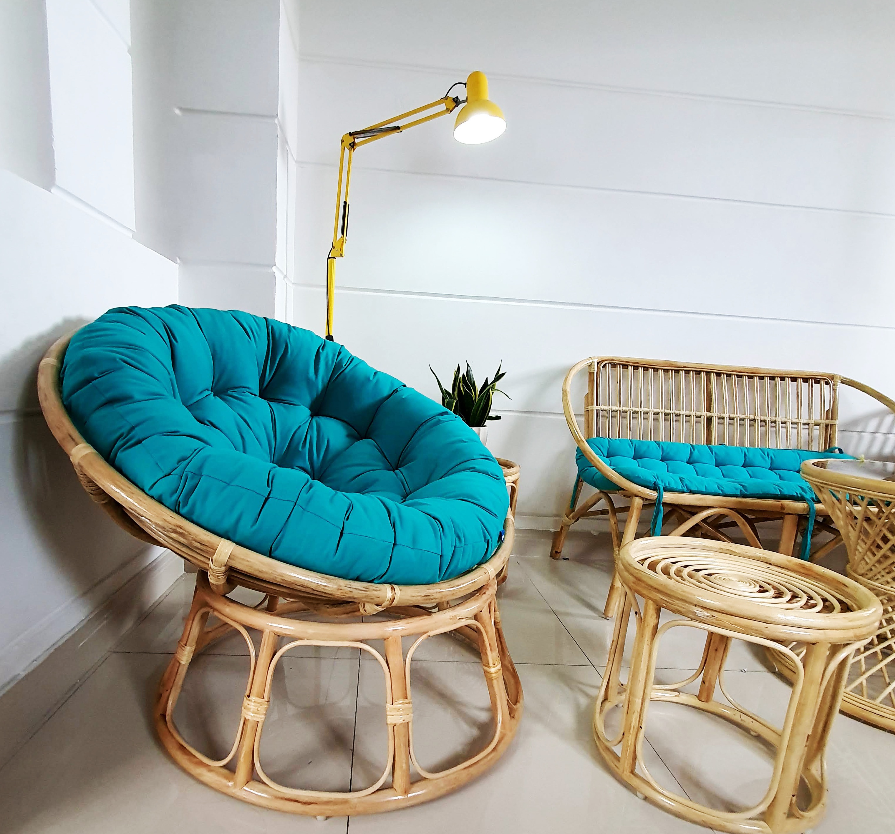 Ghế papasan ( vải bố xanh ngọc