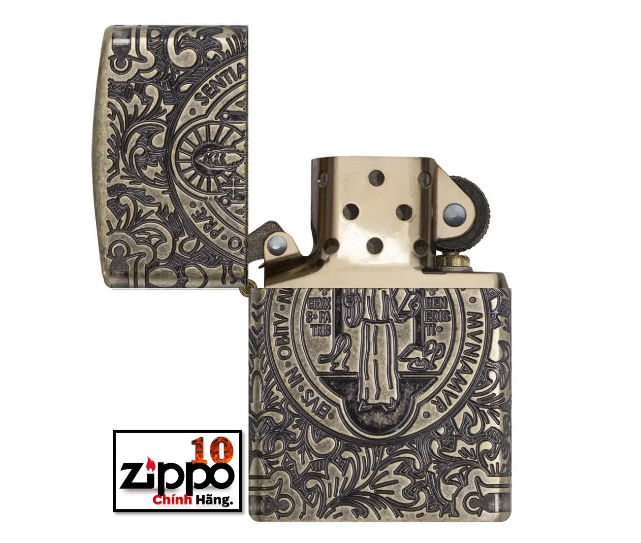 Bật lửa Zippo 29719  St. Benedict Design - Chính hãng 100%