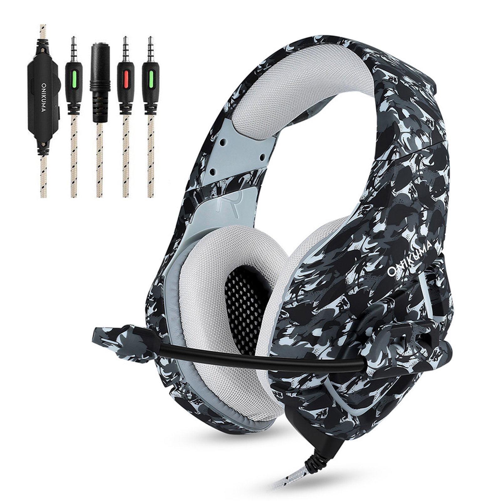 Tai nghe chơi game ONIKUMA K1 3,5mm với Mic Âm thanh nổi Giảm tiếng ồn cho PC Máy tính xách tay Xbox mới DS PSP