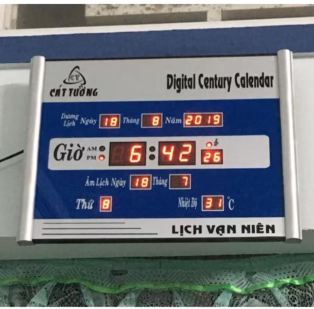 ĐỒNG HỒ LED TREO TƯỜNG LỊCH VẠN NIÊN CÓ BÁO GIỜ NGÀY THÁNG NĂM THỨ NHIỆT ĐỘ HÀNG CHUẨN