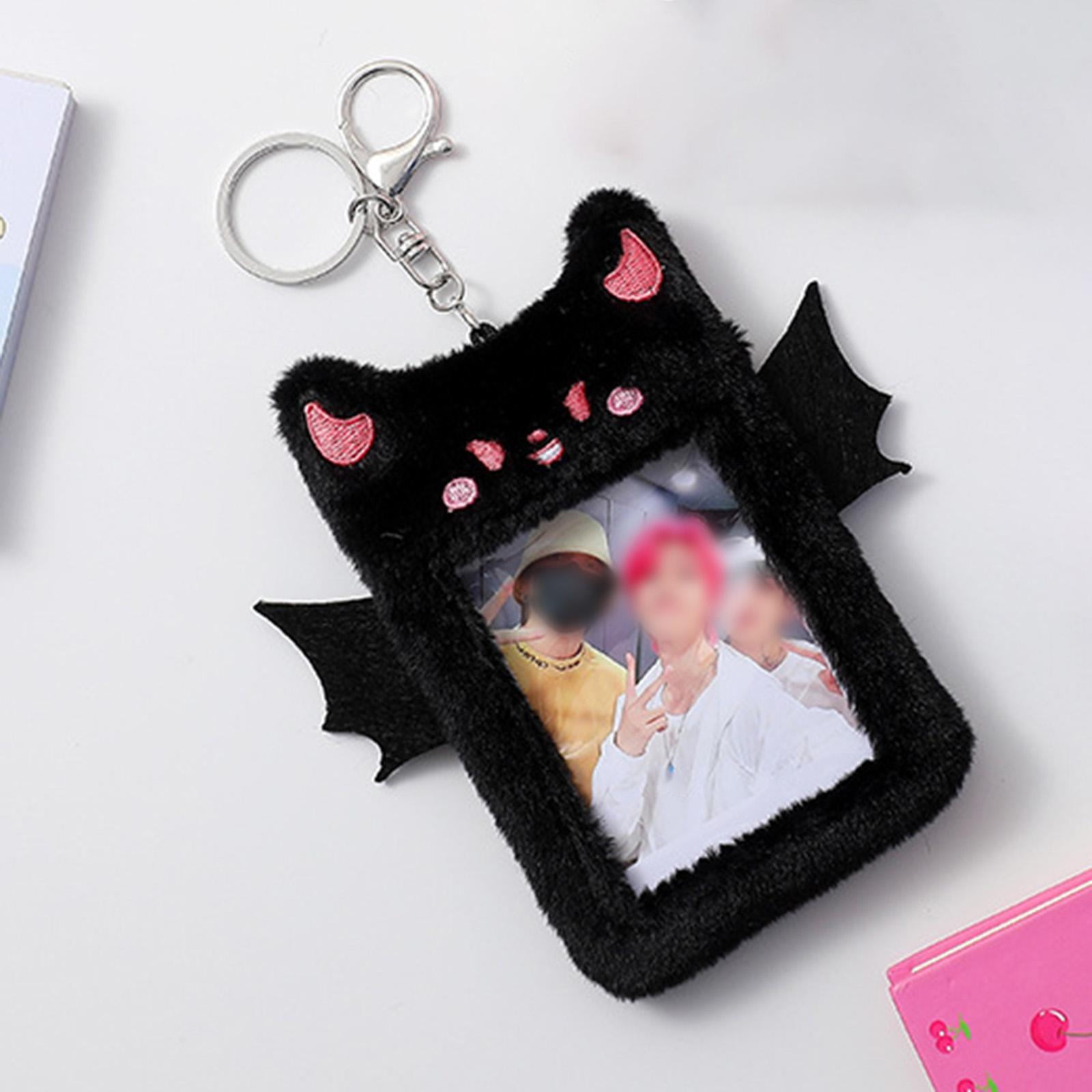 2 Colors Plush Photocard Holder Little Devil ID Card Case