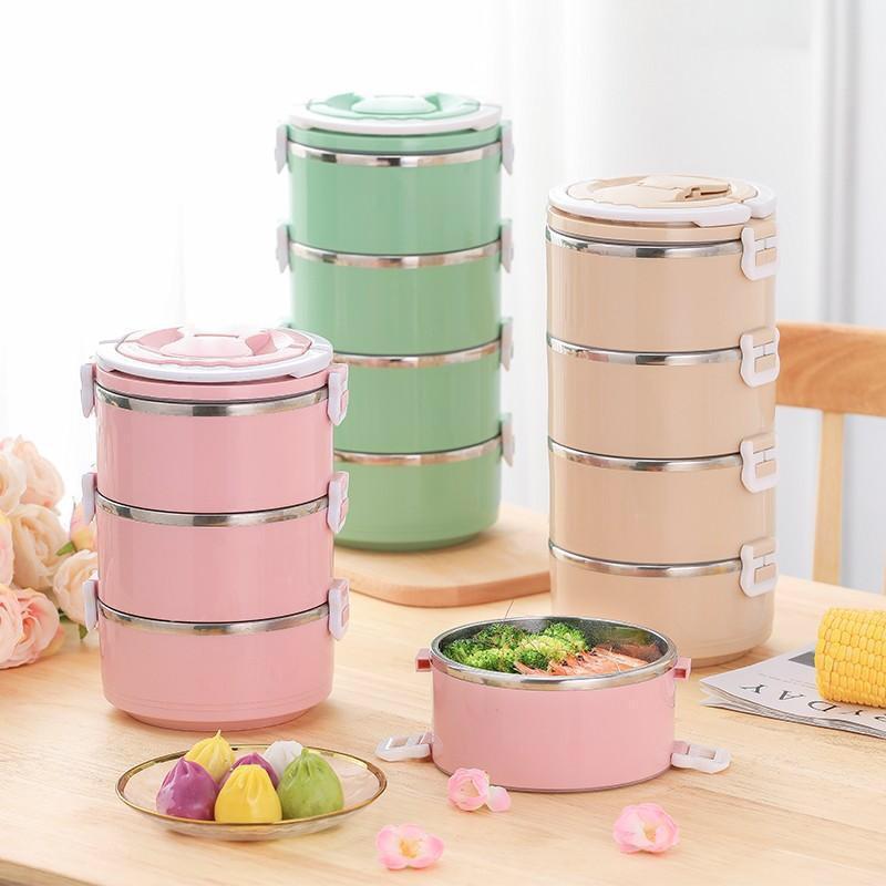 Cà Mèn, Hộp Đựng Cơm Lúa Mạch 4 Tầng Dung Tích 2.8L Siêu To - Loại Tốt
