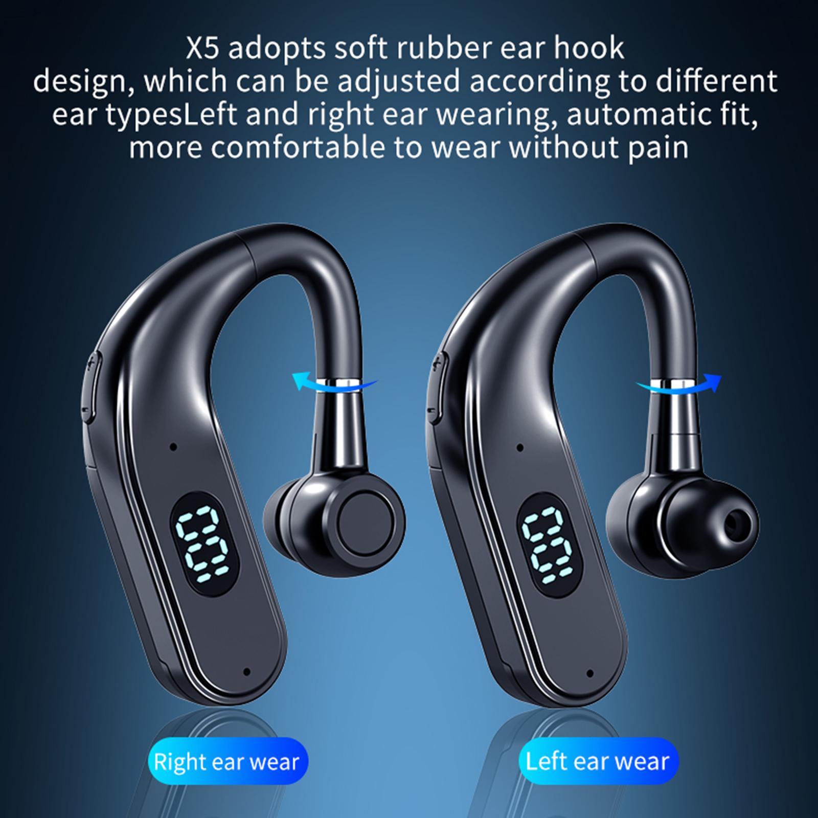 Bluetooth 5.0 Earphone Single Ear Noise Cancelling Portable in Ear Earbud for Office