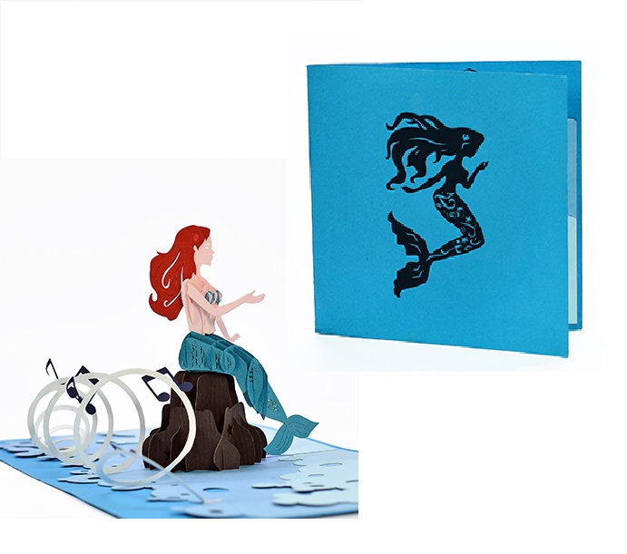 E02 -  Thiệp 3D Nàng Tiên Cá – Mermaid Pop Up Card – Viethands Giftshop