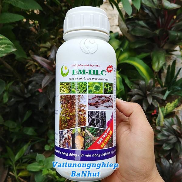 Chế Phẩm EM - HLC Chai 500ml Đặc Trừ Tuyến Trùng - Đặc Trừ Vàng Lá Thối Rễ, Phòng Trừ Tuyến Trùng Rễ Hại Cây Trồng