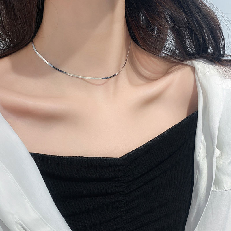 Vòng cổ choker dáng trơn bản to mạ vàng chạm xương quai xanh sang trọng cá tính - DB2632- Bảo ngọc Jewelry