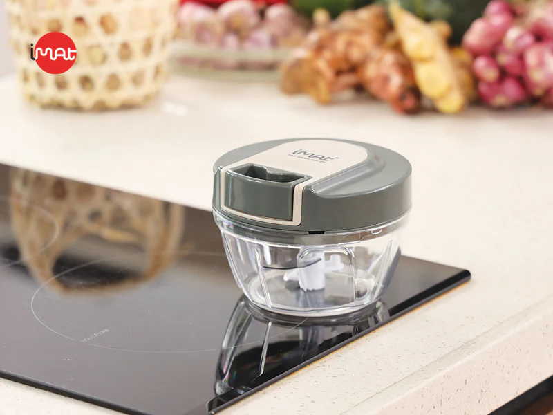 Cối xay tỏi ớt gia vị kéo tay iMat. Cối bằng nhựa Tritan trong suốt an toàn, lưỡi xay 3 tầng sắc bén Chưa có đánh giá