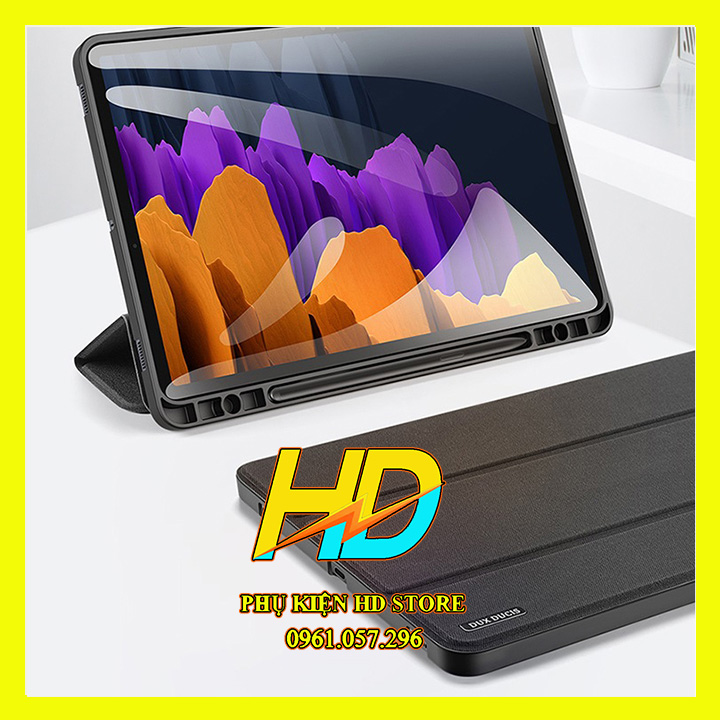 Bao Da Chống Sốc Dành Cho Samssung Galaxy Tab S7 Plus T970/T975 Chính Hãng Dux Ducis Domo Có Khay Đựng Bút Tiện Lợi - Hàng Chính Hãng
