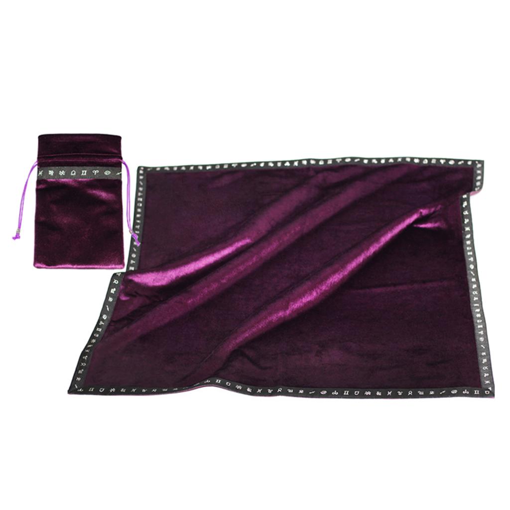 Elegant Astrology Altar Tarot Table Cloth Divination Soft Velvet Cloth Pouch