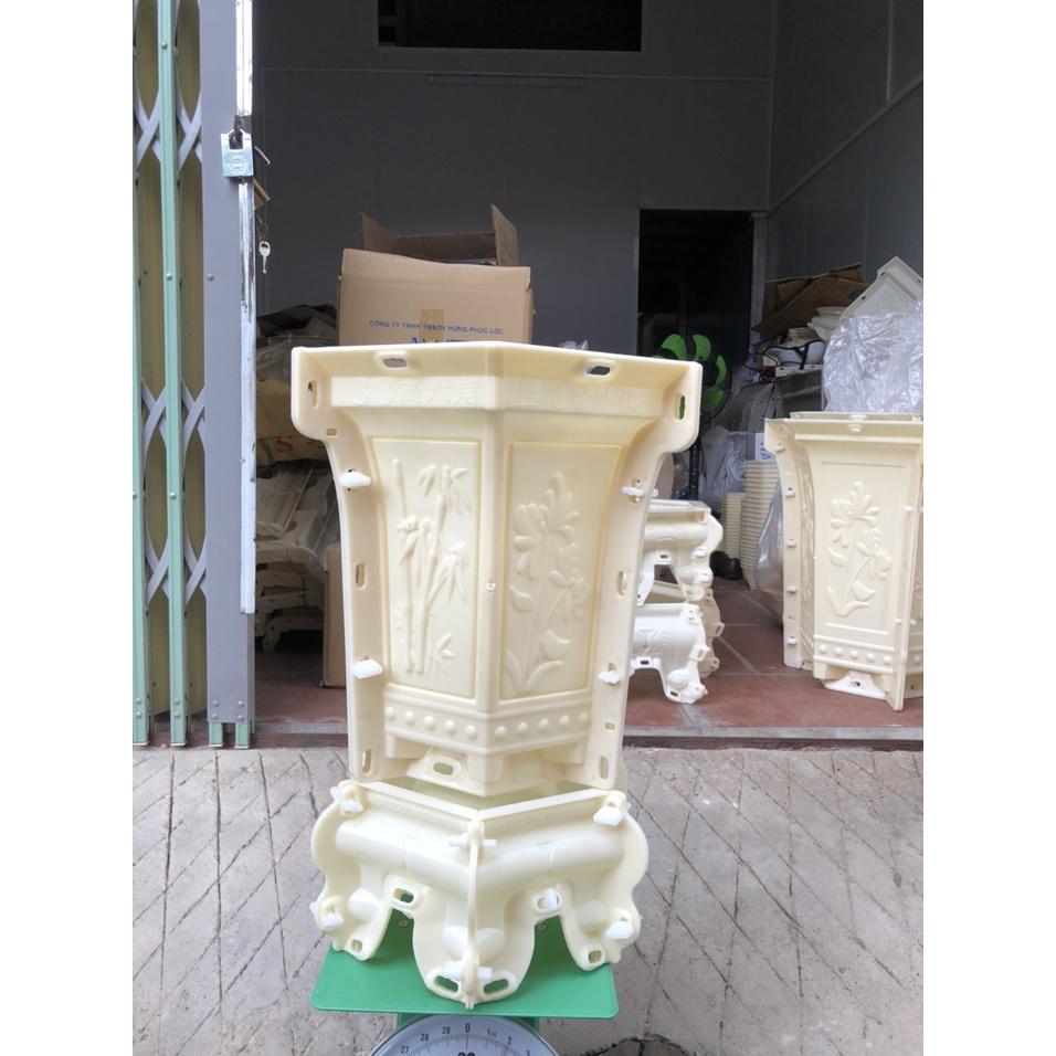 Bộ khuôn đúc chậu ống cao 33cm kèm chân nhựa ABS đầy đủ lòng trong