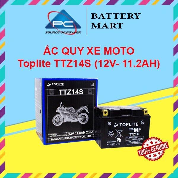 Ắc quy xe moto Toplite TTZ14S 12V - 11.2AH, dùng cho Triumph, BMW, Honda, Suzuki, KTM, Yamaha